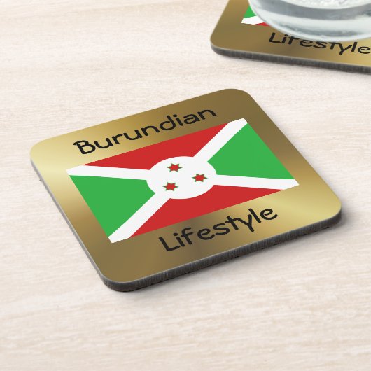Burundi Flag+Text Onderzetter (Linkerzijde)