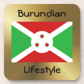 Burundi Flag+Text Onderzetter (Voorkant)