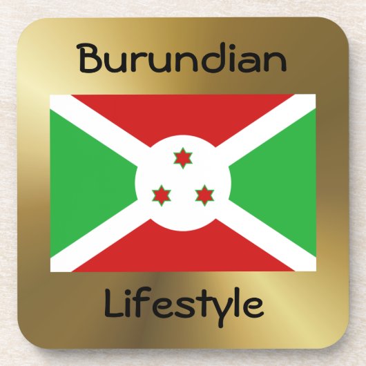Burundi Flag+Text Onderzetter (Voorkant)
