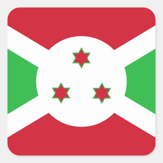 Burundi Flag Vierkante Sticker (Voorkant)
