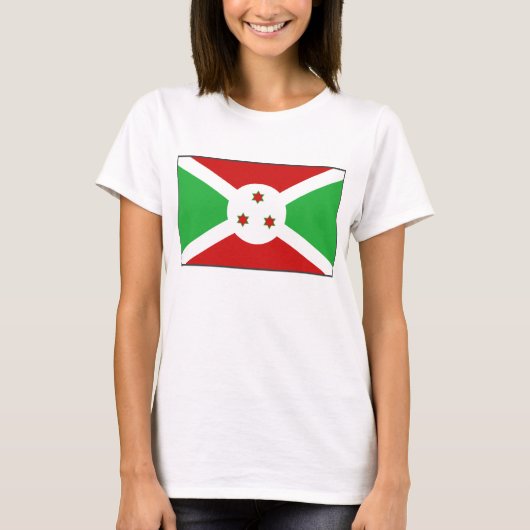 Burundi Flag x Map T-Shirt (Voorkant)