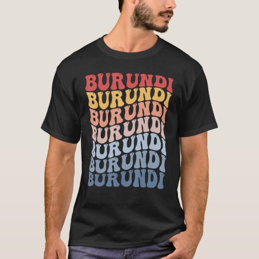 Burundi Groovy Retro Burundian T-shirt (Voorkant)