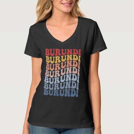Burundi Groovy Retro Burundian T-shirt (Voorkant)