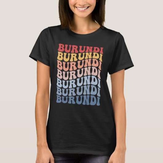 Burundi Groovy Retro Burundian T-shirt (Voorkant)