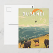 Burundi Illustratie Reizen Art Vintage Briefkaart (Voorkant / Achterkant)