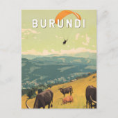 Burundi Illustratie Reizen Art Vintage Briefkaart (Voorkant)