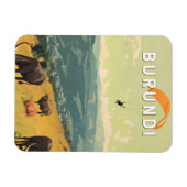 Burundi Illustratie Reizen Art Vintage Magneet (Horizontaal)