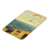 Burundi Illustratie Reizen Art Vintage Magneet (Linkerzijde)