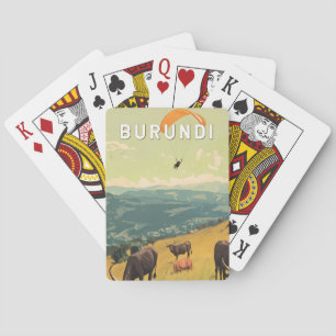 Burundi Illustratie Reizen Art Vintage Pokerkaarten