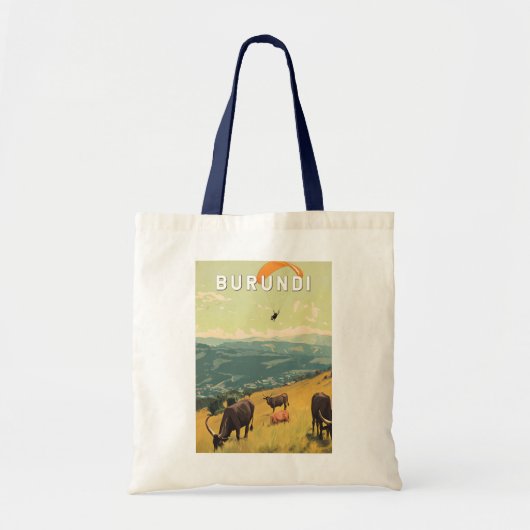 Burundi Illustratie Reizen Art Vintage Tote Bag (Voorkant)