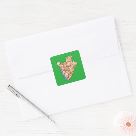 Burundi Kaart Sticker (Envelop)