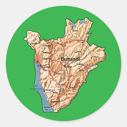 Burundi Kaart Sticker (Voorkant)