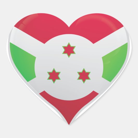 Burundi liefde vlag trots hart sticker (Voorkant)