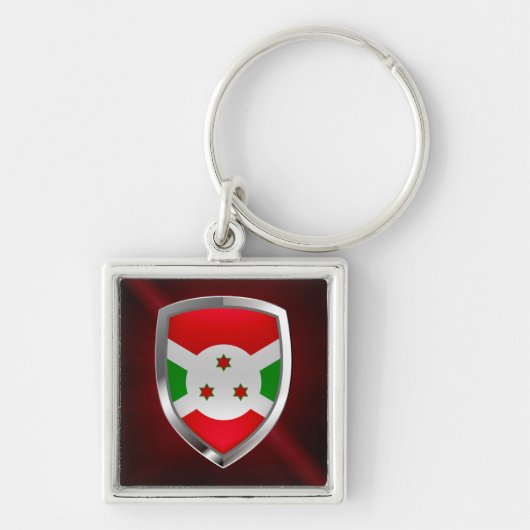 Burundi Mettalic Emblem Sleutelhanger (Voorkant)