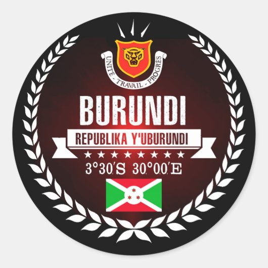 Burundi Ronde Sticker (Voorkant)