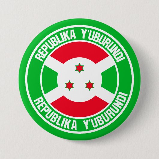 Burundi Round Emblem Ronde Button 7,6 Cm (Voorkant)
