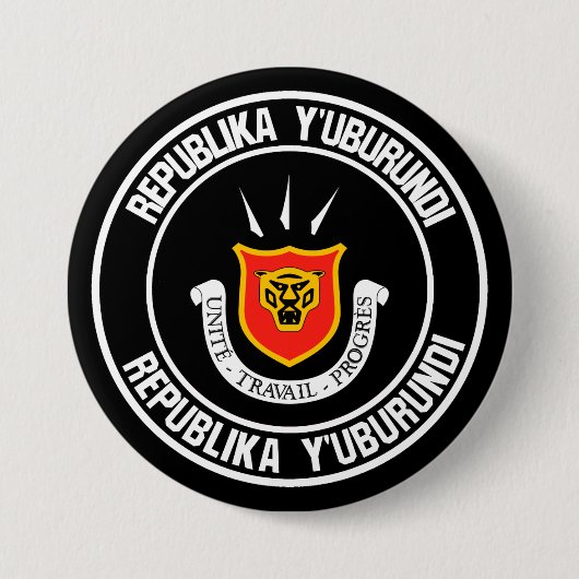 Burundi Round Emblem Ronde Button 7,6 Cm (Voorkant)