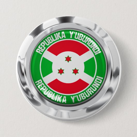 Burundi Round Emblem Ronde Button 7,6 Cm (Voorkant)