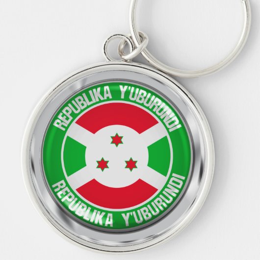 Burundi Round Emblem Sleutelhanger (Voorkant)