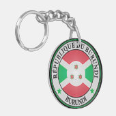 Burundi Round Emblem Sleutelhanger (Voorkant Links)