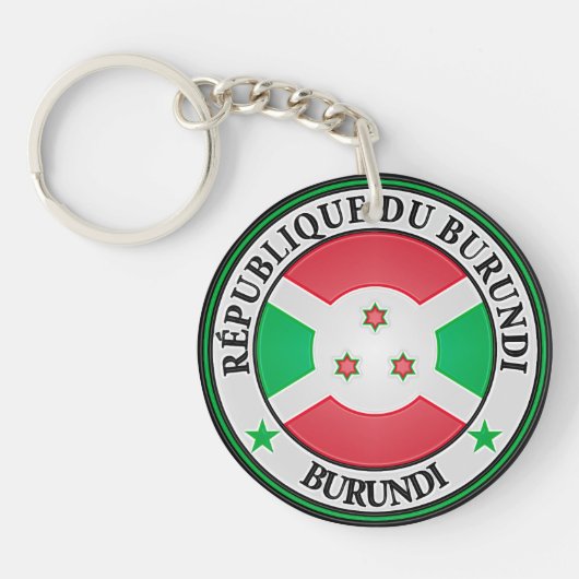 Burundi Round Emblem Sleutelhanger (Voorkant)