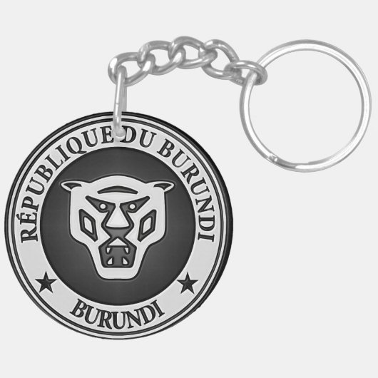 Burundi Round Emblem Sleutelhanger (Achterkant Rechts)