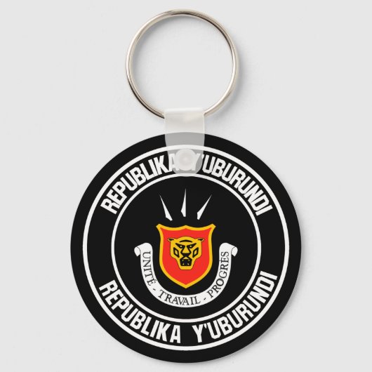 Burundi Round Emblem Sleutelhanger (Voorkant)