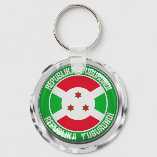 Burundi Round Emblem Sleutelhanger (Voorkant)