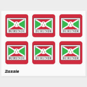 Burundi Vierkante Sticker (Vel)