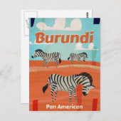 Burundi vintage-poster briefkaart (Voorkant / Achterkant)