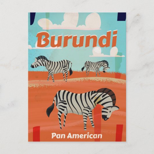 Burundi vintage-poster briefkaart (Voorkant)