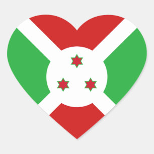 Burundi Vlag Hart Sticker