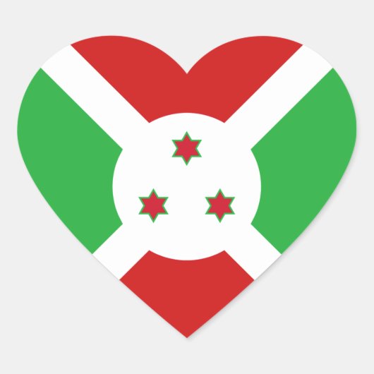 Burundi Vlag Hart Sticker (Voorkant)