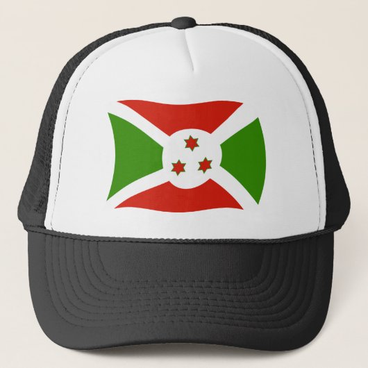 Burundi Vlag Hoed Trucker Pet (Voorkant)