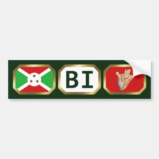 Burundi Vlag Landkaart Code Bumpersticker (Voorkant)
