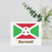 Burundi-vlag met naam briefkaart (Staand voorkant)