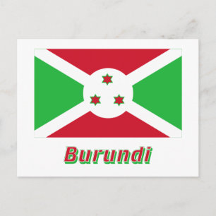 Burundi-vlag met naam briefkaart