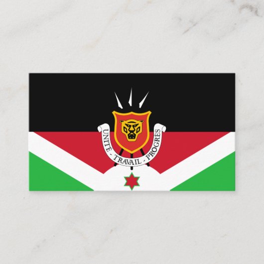 Burundische vlag en wapenstilstand, vlag van Burun Visitekaartje (Voorkant)
