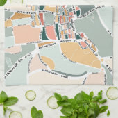 Bury St Edmunds Colorful Modern Map Theedoek (Gevouwen)