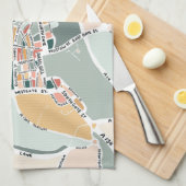 Bury St Edmunds Colorful Modern Map Theedoek (Quarter Fold)