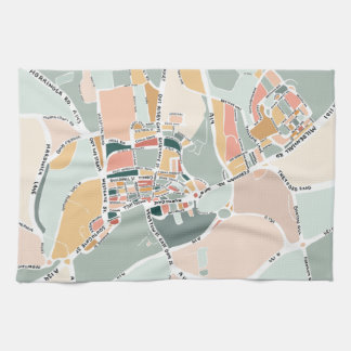 Bury St Edmunds Colorful Modern Map Theedoek