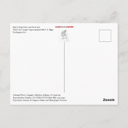 "Bury's ijskap" Briefkaart (Achterkant)