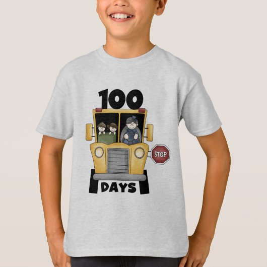 Bus 100 dagen schoolt-shirts en cadeautjes t-shirt (Voorkant)