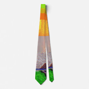Bus 1521 Abstracte Glitch Art Cyberpunk Raster  Stropdas