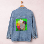 Bus 1521 Abstracte glitchkunst cyberpunk raster Denim Jacket (Hangar)