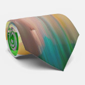 Bus 1521 Abstracte glitchkunst cyberpunk raster Stropdas (Opgerold)