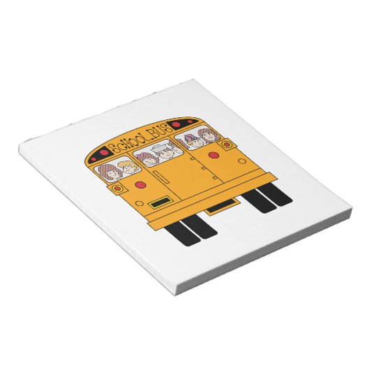 Bus achteraan school notitieblok (Schuin)