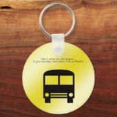 Bus Aide A Good Morning Smile Black Bus Sleutelhanger (Voorkant)