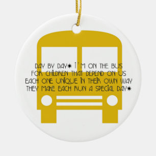 Bus Aide Day by Day Yellow Bus Keramisch Ornament