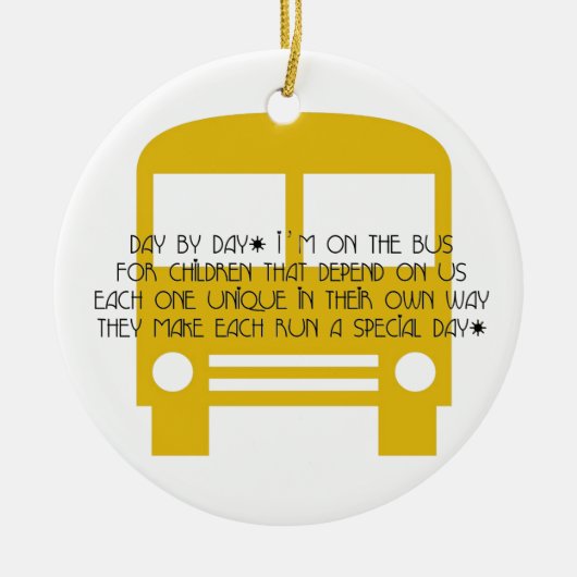 Bus Aide Day by Day Yellow Bus Keramisch Ornament (Voorkant)